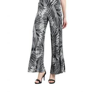 NEW CLARA SUNWOO palm leaf palazzo pant in black/taupe